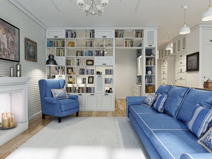 Zoneneinteilung mit Bücherregalen