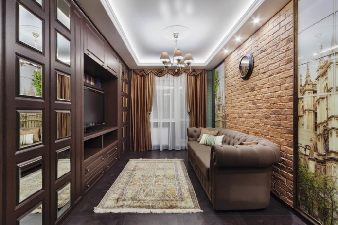 rechteckiges Wohnzimmer von 16 m²
