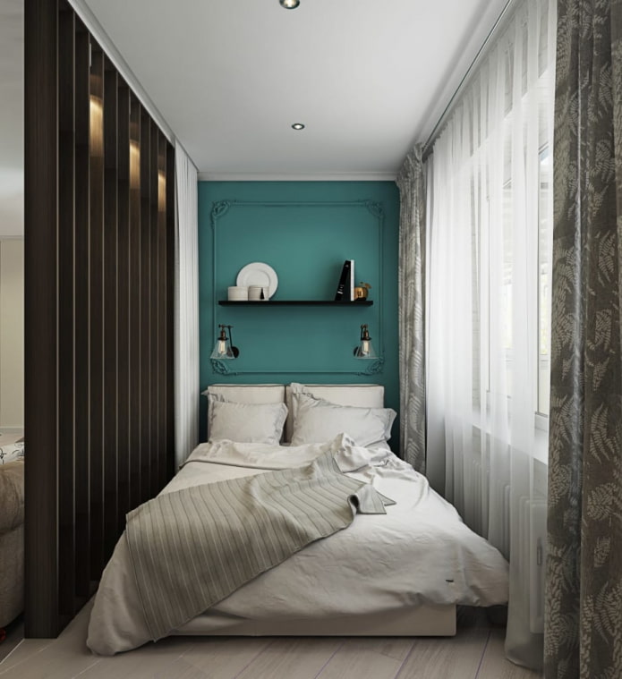 Zonierung von Schlafzimmer und Wohnzimmer