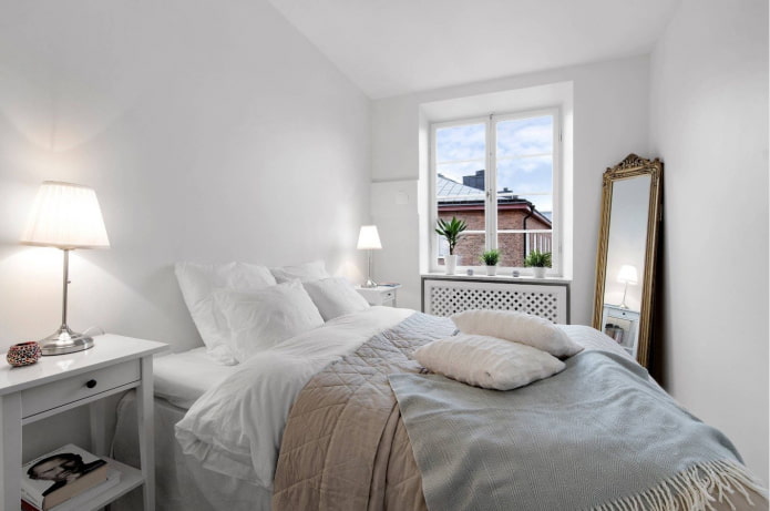 weiße Wände im Schlafzimmer