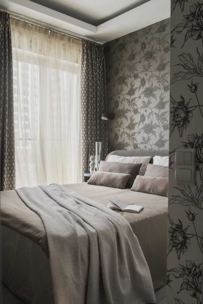 Schlafzimmer in Grautönen