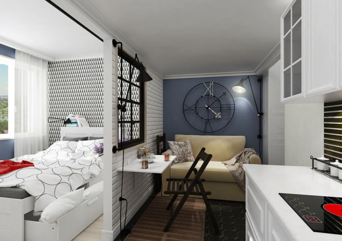 Entwurf eines kleinen Studio-Apartments (25 m²)