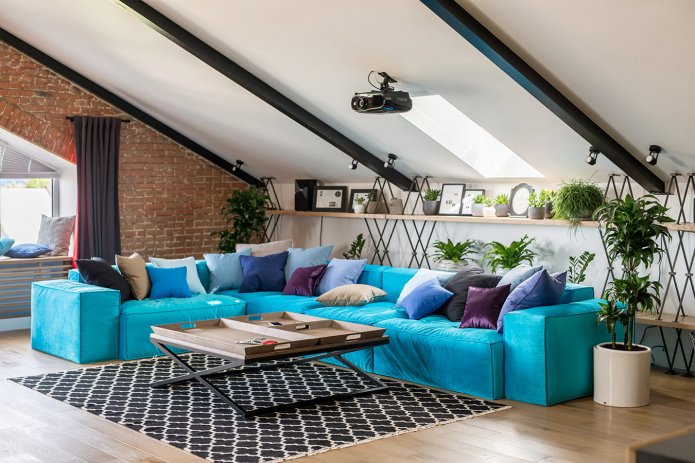 Helles Sofa im modernen eklektischen Stil