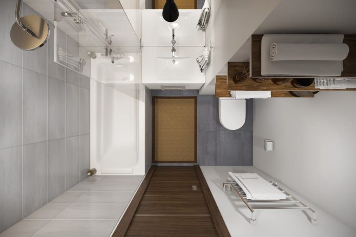Innenansicht des Badezimmers in einem Studio-Apartment