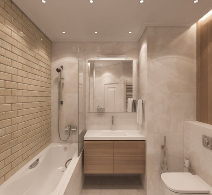 Badezimmer in einer 50 m² großen Einzimmerwohnung