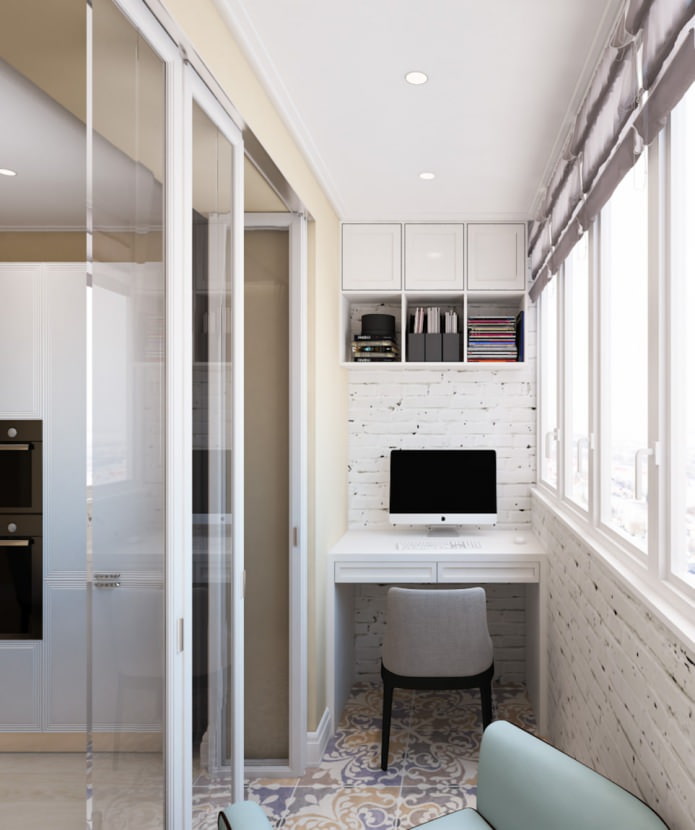 Arbeitszimmer in einer Einzimmerwohnung von 50 qm