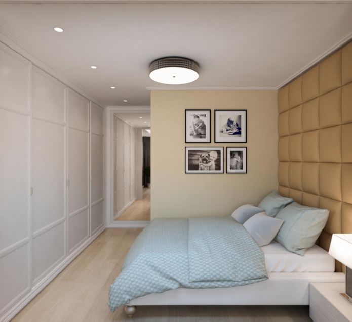 Schlafzimmer in einer Einzimmerwohnung 50 sq