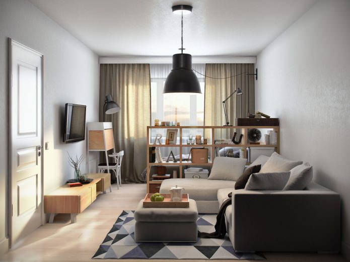 Projekt einer Einzimmerwohnung