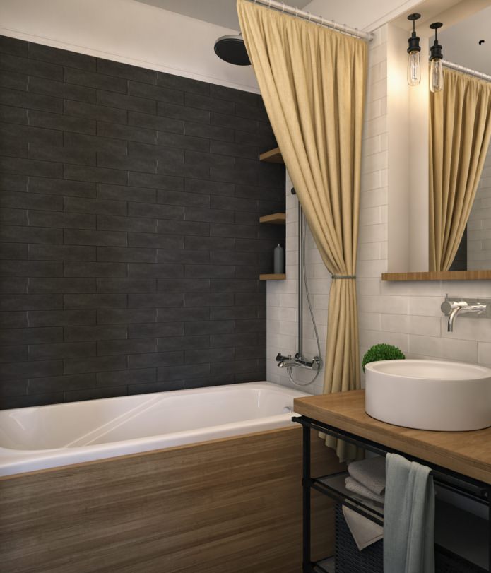 Badezimmerdesign in einer Einzimmerwohnung – Schaukel