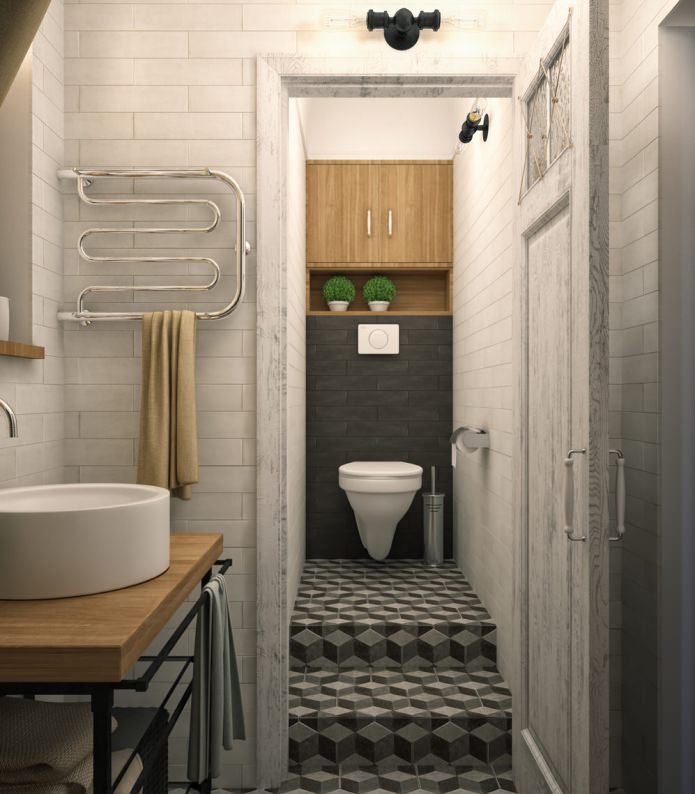 Badezimmerdesign in einer Einzimmerwohnung – Schaukel