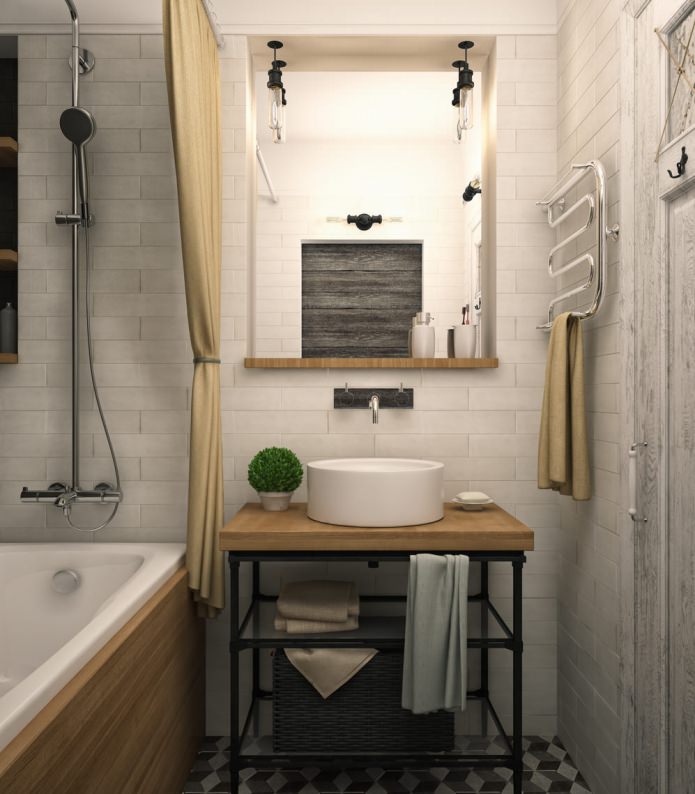 Badezimmerdesign in einer Einzimmerwohnung – Schaukel