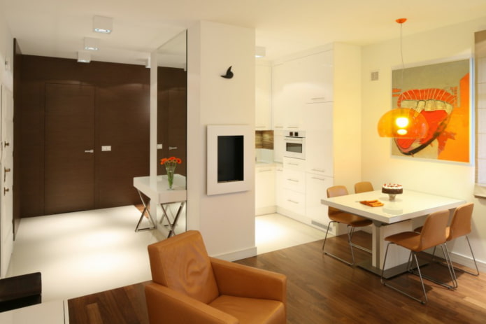 Nische im Inneren eines Studio-Apartments
