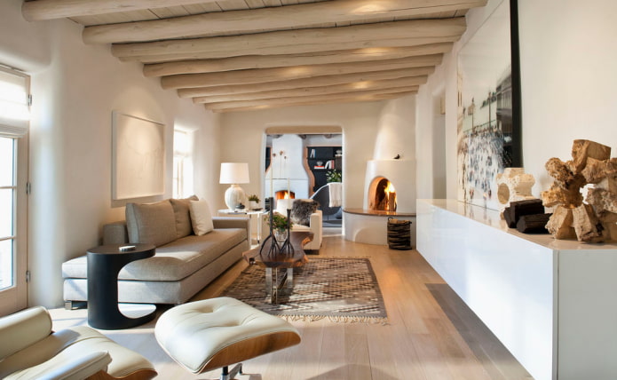 Beige Deckenbalken