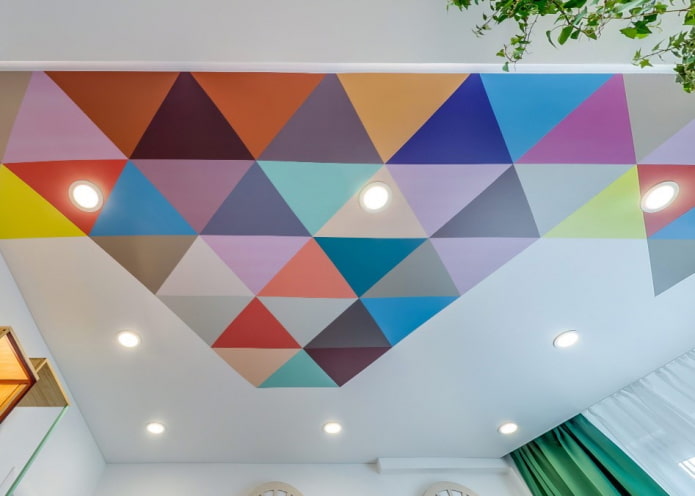 Decke mit geometrischen Mustern
