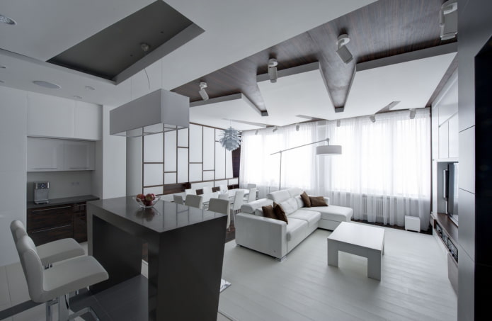 Deckendesign im High-Tech-Stil