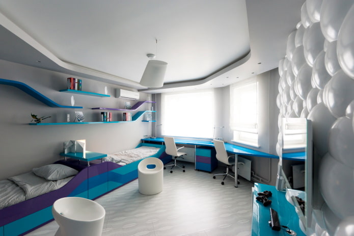 Deckendesign im High-Tech-Stil