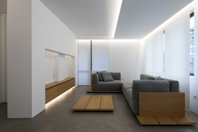 Deckengestaltung im Stil des Minimalismus