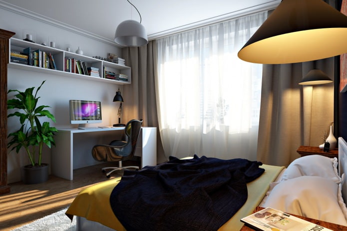 Schlafzimmer-Studie in einer Vierzimmerwohnung
