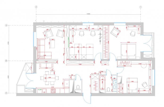 Grundriss der 4-Zimmer-Wohnung