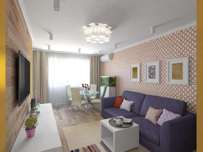 Projekt einer Zweiraum-Chruschtschowka, 44 m².