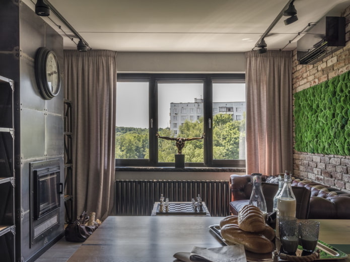 Vorhänge im Loft-Stil