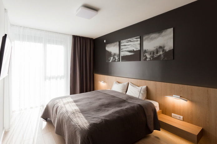 Vorhänge auf einer Seite im Interieur