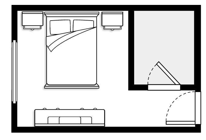 Schlafzimmerplan mit Ankleidezimmer
