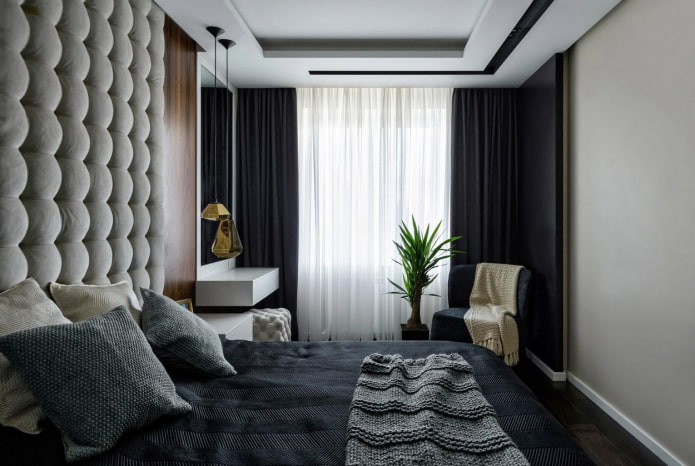 dunkle Textilien fürs Schlafzimmer