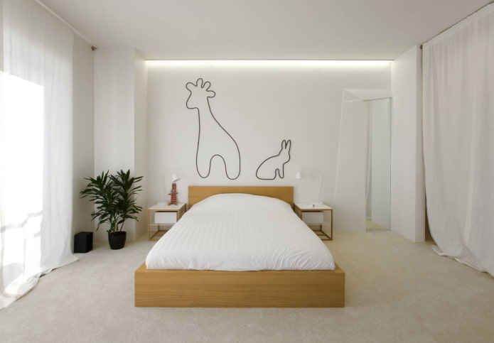 Schlafzimmer im minimalistischen Stil