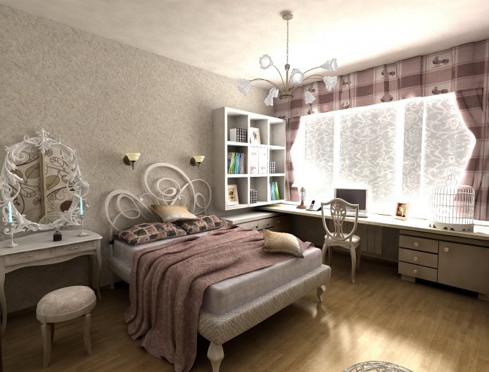Klassisches Schlafzimmer-Interieur für Mädchen