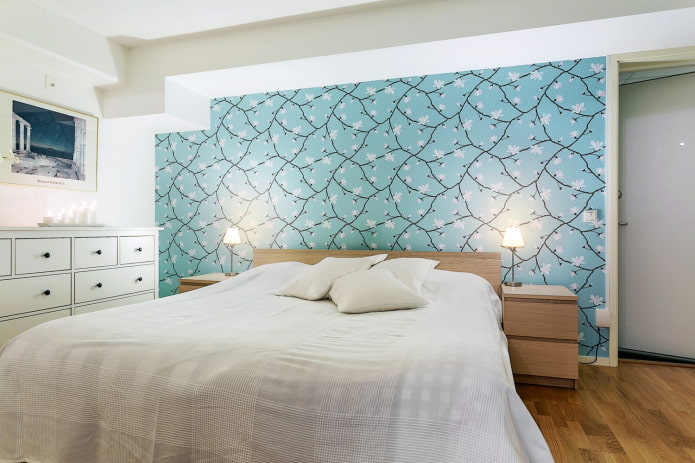 Helltürkises Schlafzimmer
