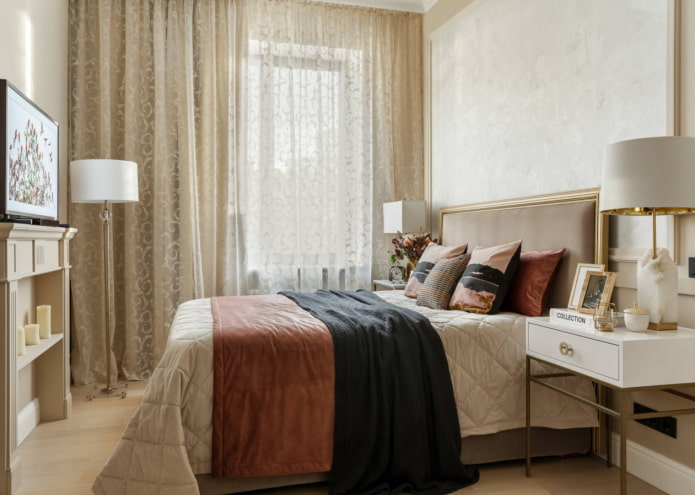 Schlafzimmer in Beigetönen
