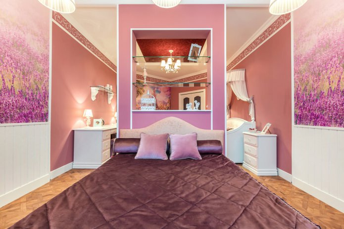 rosa Wände im Schlafzimmer