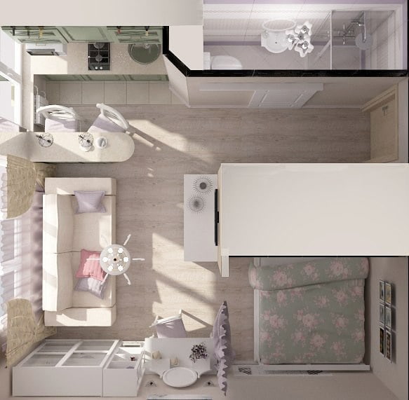 Apartment-Grundrisse 22 m²