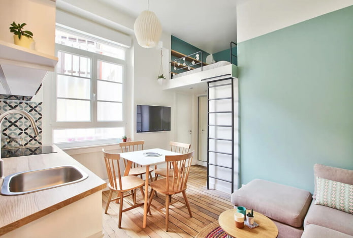 Innenraum eines kleine Studio-Apartments