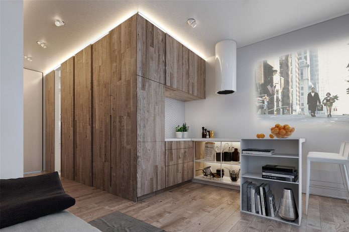 Küchenbereich im Inneren eines Studio-Apartments