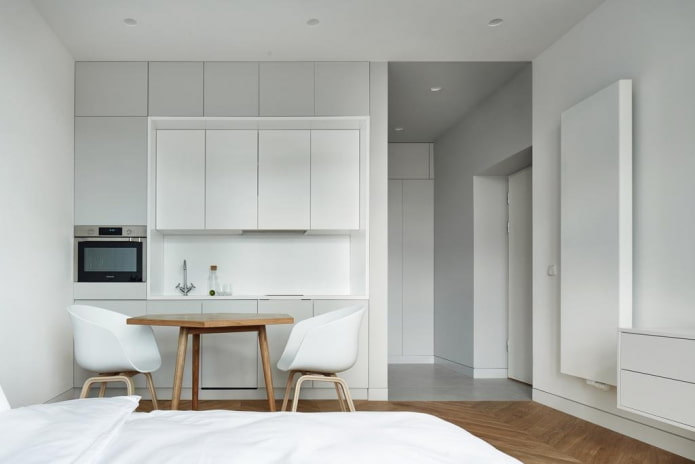 Küchenbereich im Inneren eines Studio-Apartments