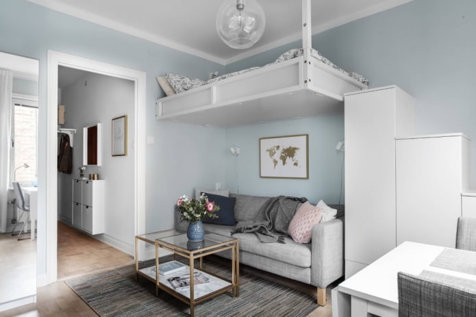 Innenraum eines kleinen Studio-Apartments