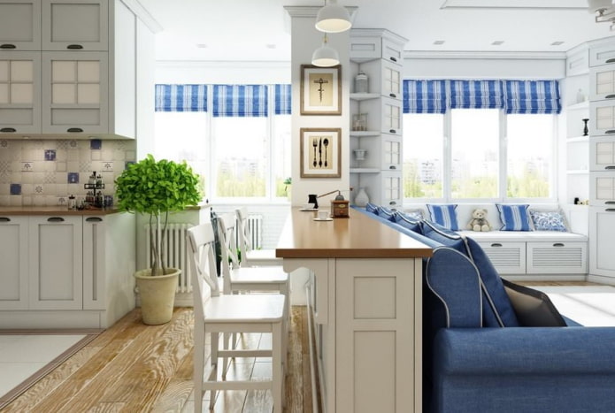 Innenansicht eines Studio-Apartments im Provence-Stil