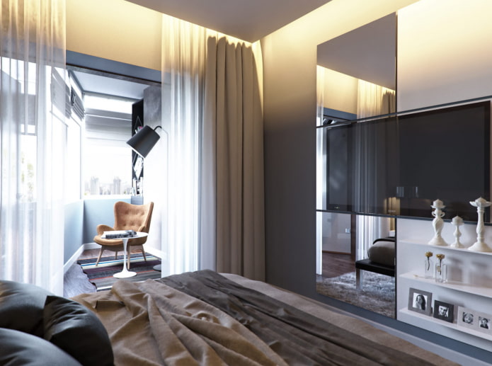 Schlafzimmer in einer Dreizimmerwohnung
