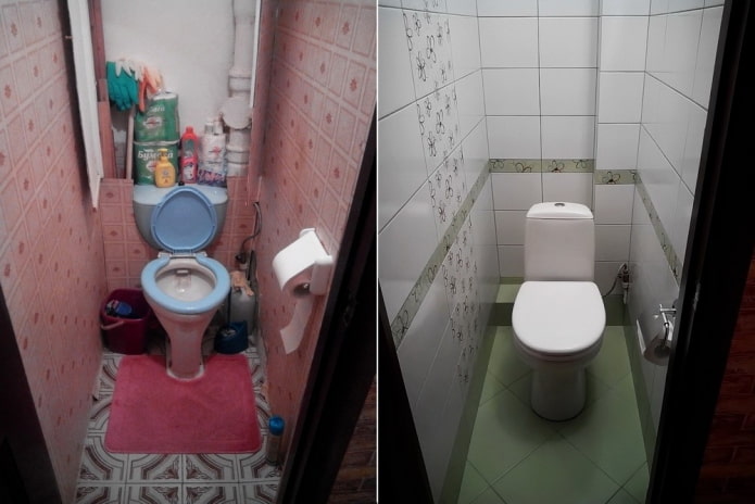 Fotos vor und nach der Toilettenrenovierung