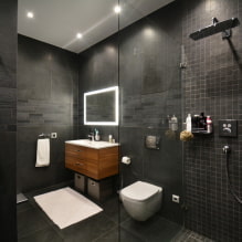 Innenansicht eines Badezimmers kombiniert mit einer Toilette-1