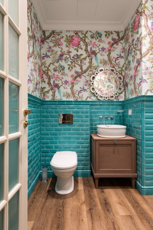 Tapete im Badezimmer