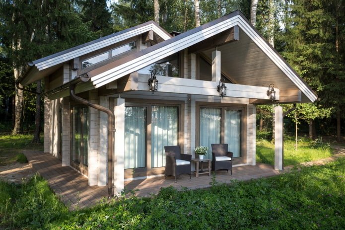 Holzhaus im skandinavischen Stil