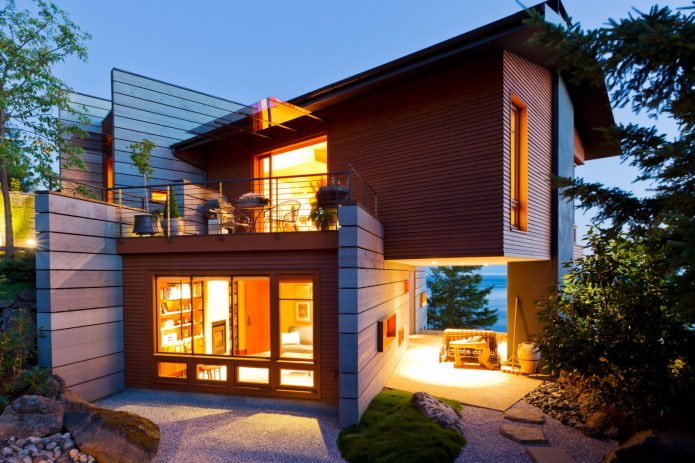 Holzhaus im Hightech-Stil
