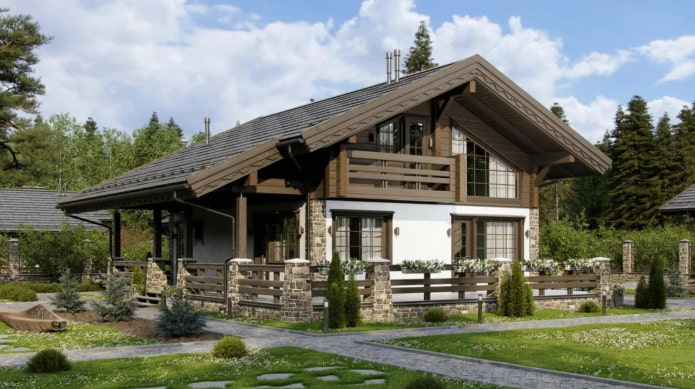 zweistöckiges Haus mit Satteldach