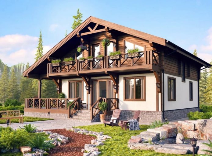 Haus mit Balkon und Terrasse