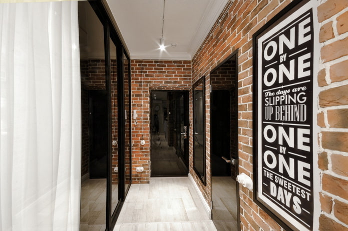 Kunststofftüren im Flur im Loft-Stil