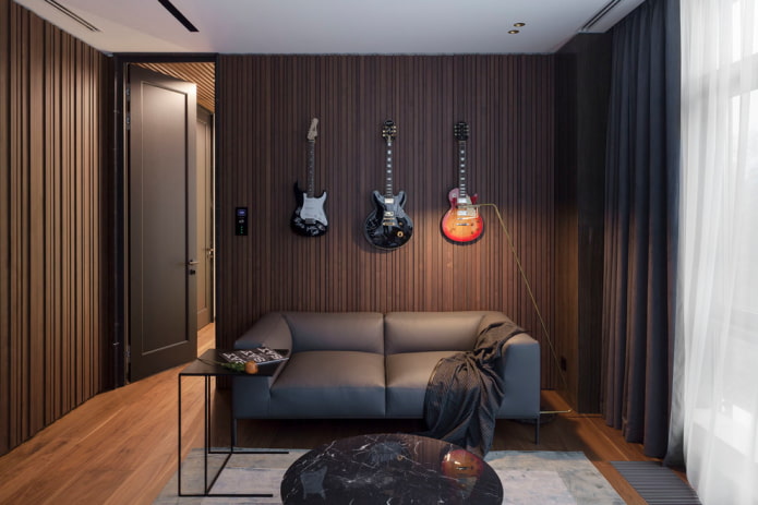 Wenge-Innentüren im Wohnzimmer