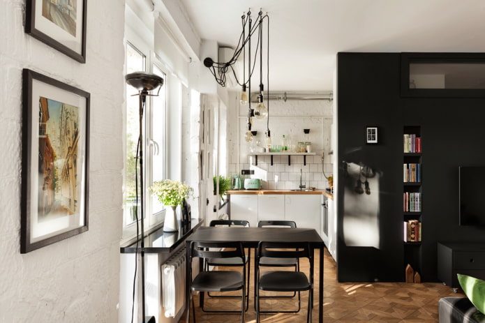Innenarchitektur Küche-Wohnzimmer